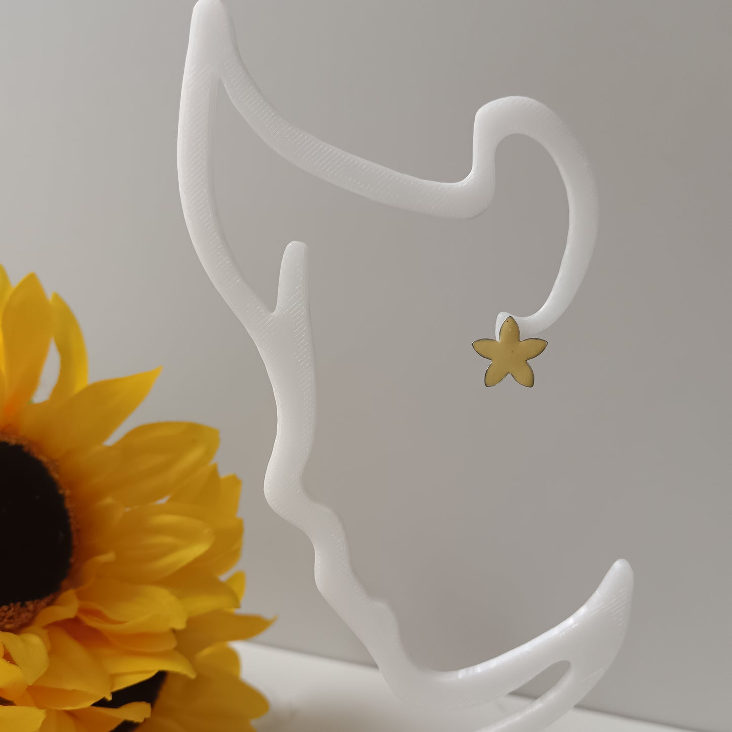Yellow Flower Bezel Stud Earrings