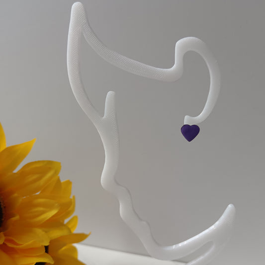 Deep Purple Heart Bezel Stud Earrings