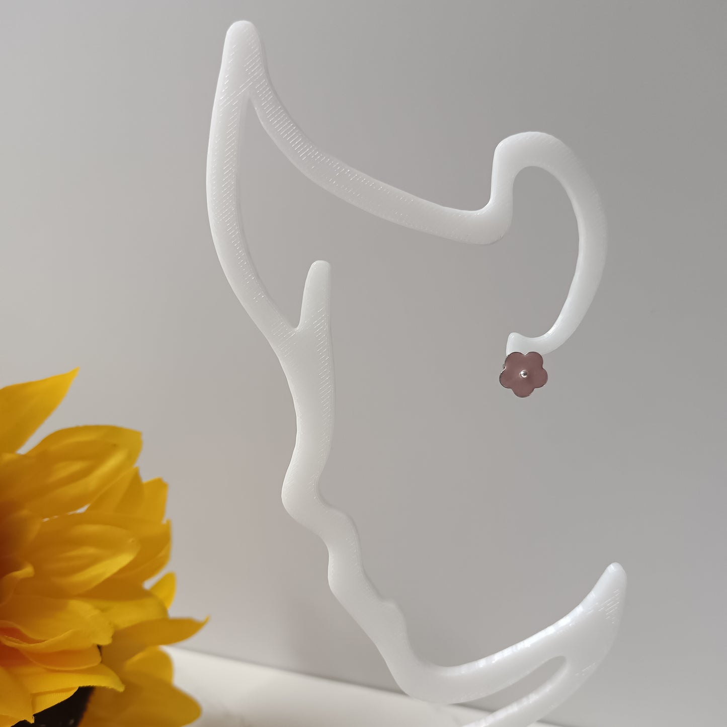 Baby Pink Flower Bezel Stud Earrings
