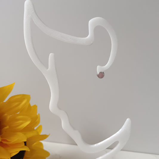 Micro Baby Pink Bezel Stud Earrings