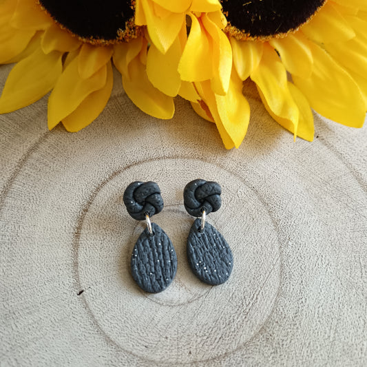 Grey Dangle Dangle Stud Earrings