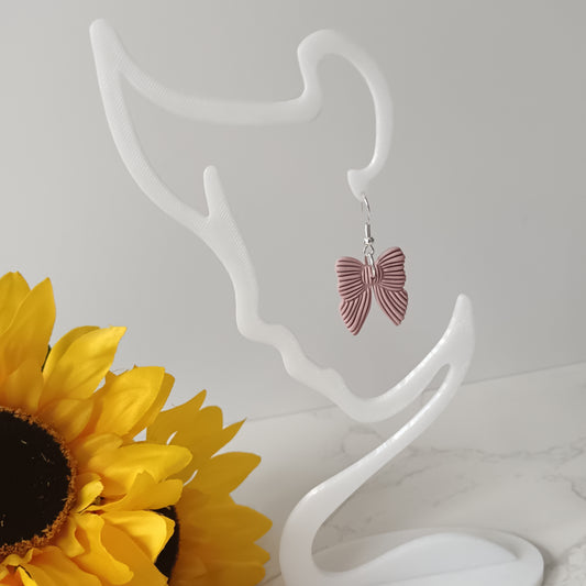 Baby Pink Bow Hook Earrings