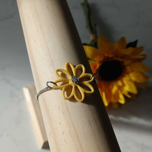 Yellow Daisy Slider Bracelet