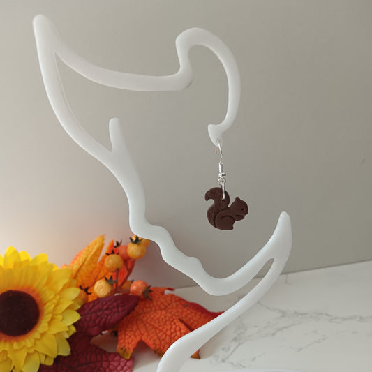Brown Squirrel Hook Earrings