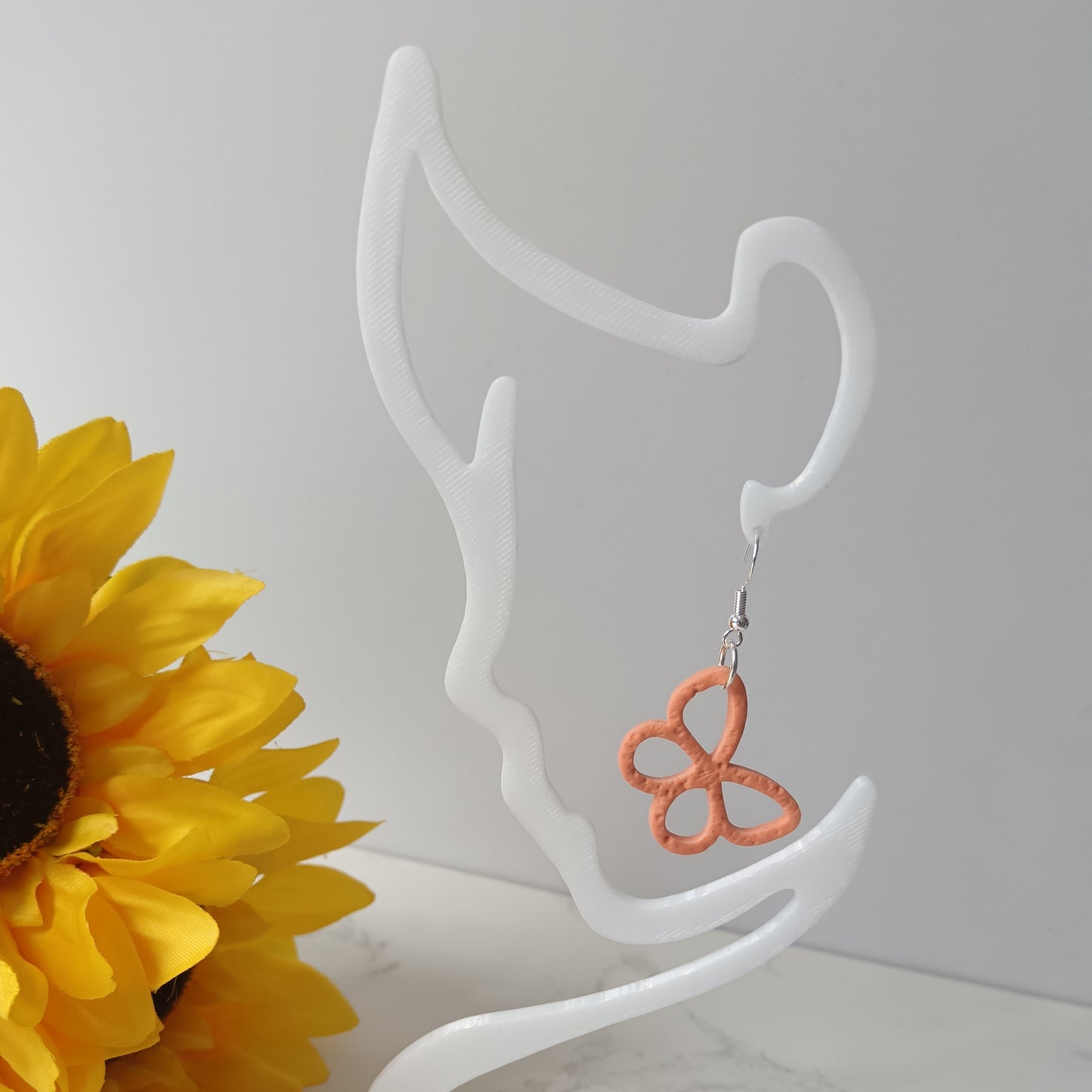 Orange Skinny Butterfly Hook Earrings