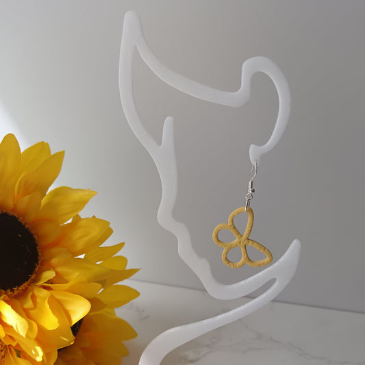 Yellow Skinny Butterfly Hook Earrings