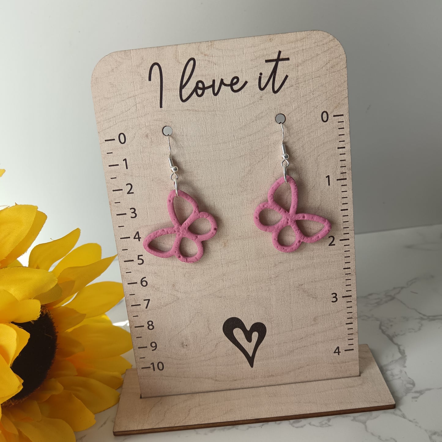 Hot Pink Skinny Butterfly Hook Earrings