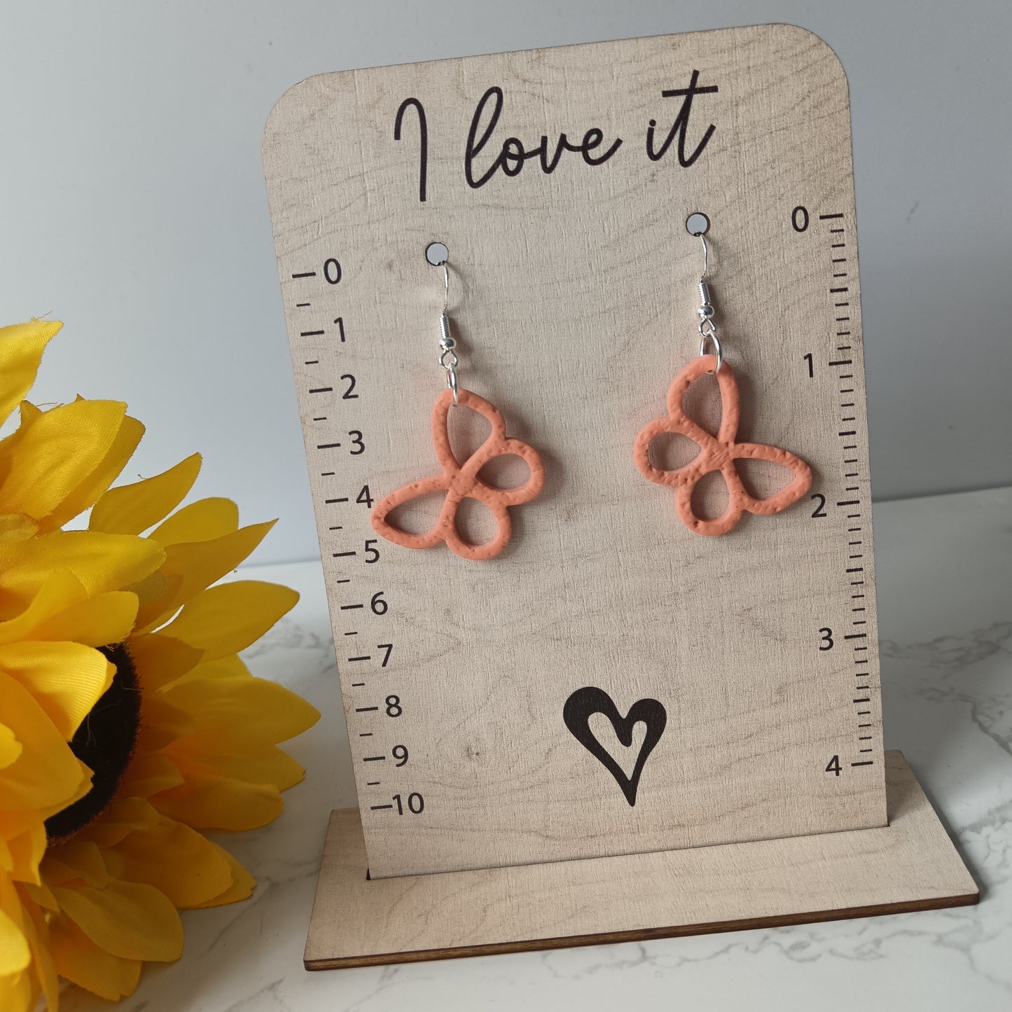 Orange Skinny Butterfly Hook Earrings