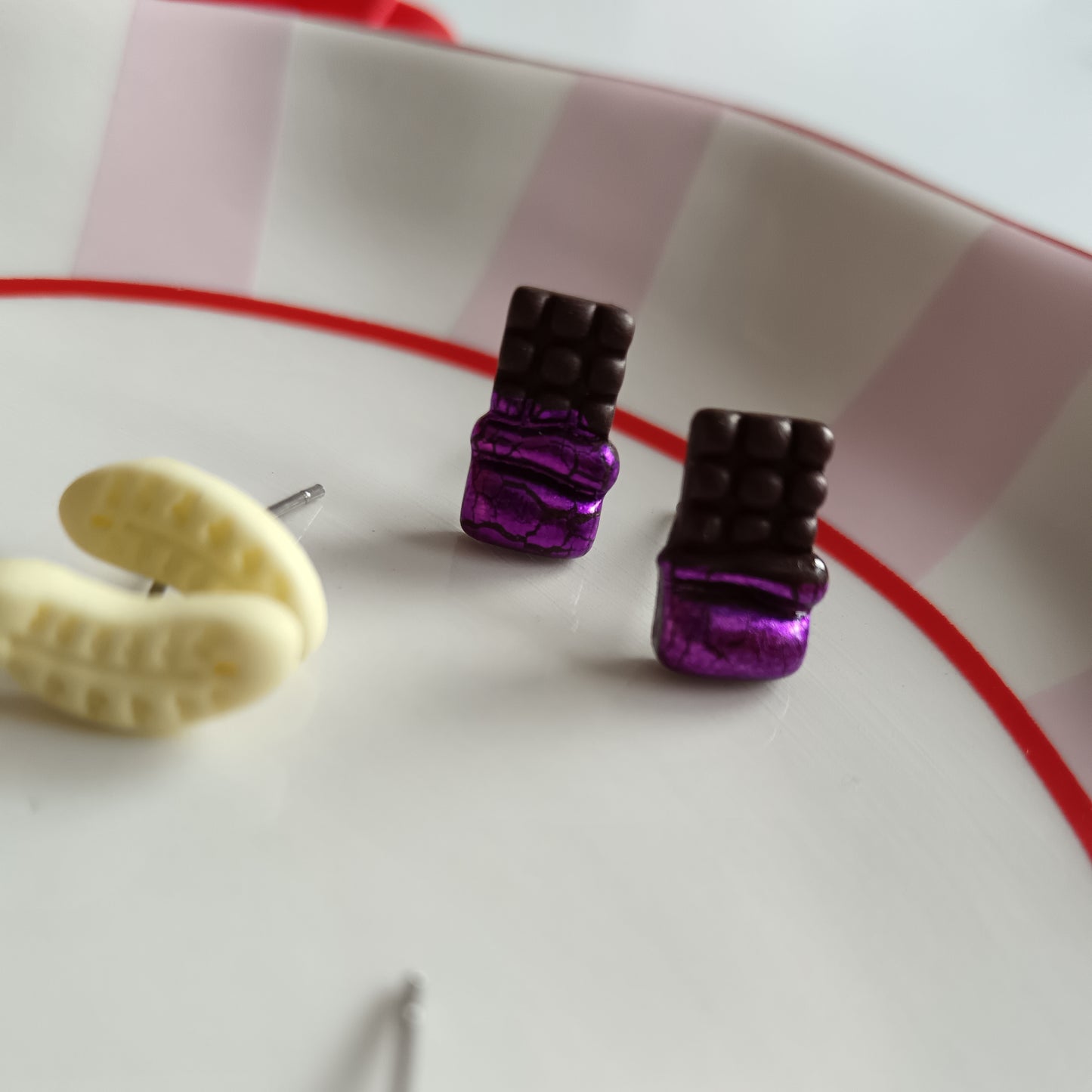 Chocolate Bar Stud Earrings