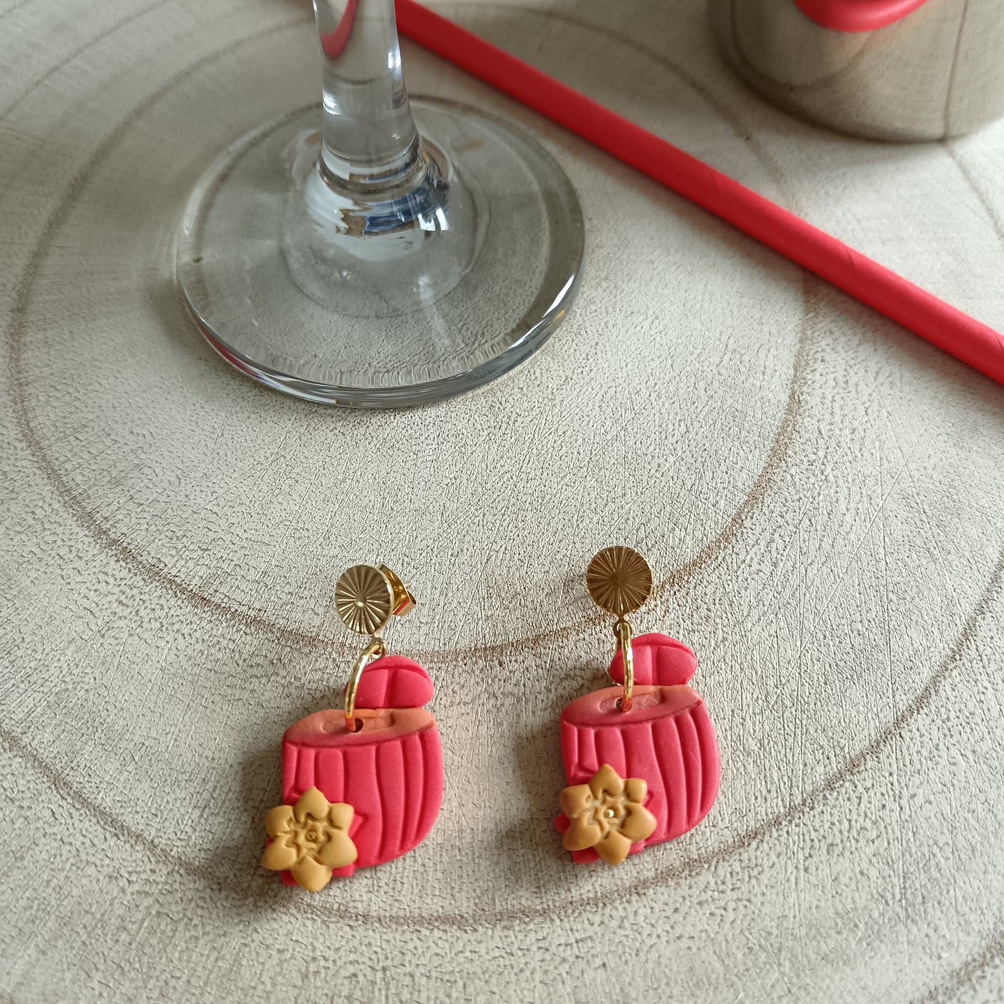 Cocktail Ear Art Stud Earrings