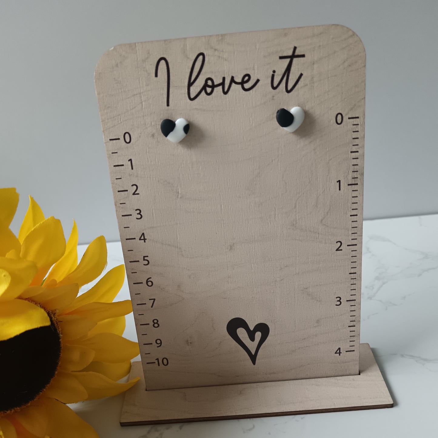 Cow Print Heart Stud Earrings