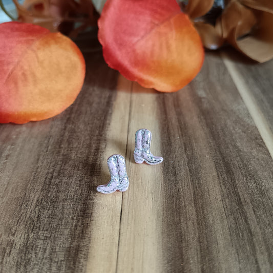 Micro Cowgirl Baby Pink & Silver Boots