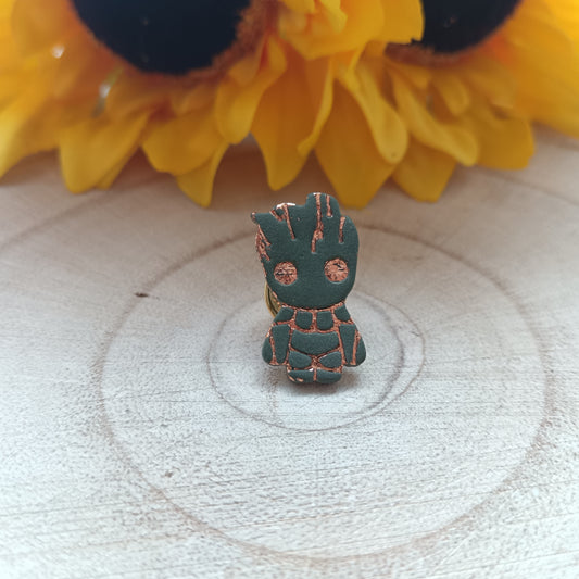 Wood Boy Green & Gold Pin Badge