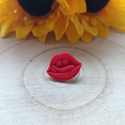 Retro Red Lips Pin Badge