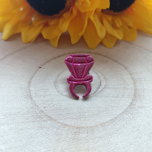 Retro Magenta Ring Pop Pin Badge