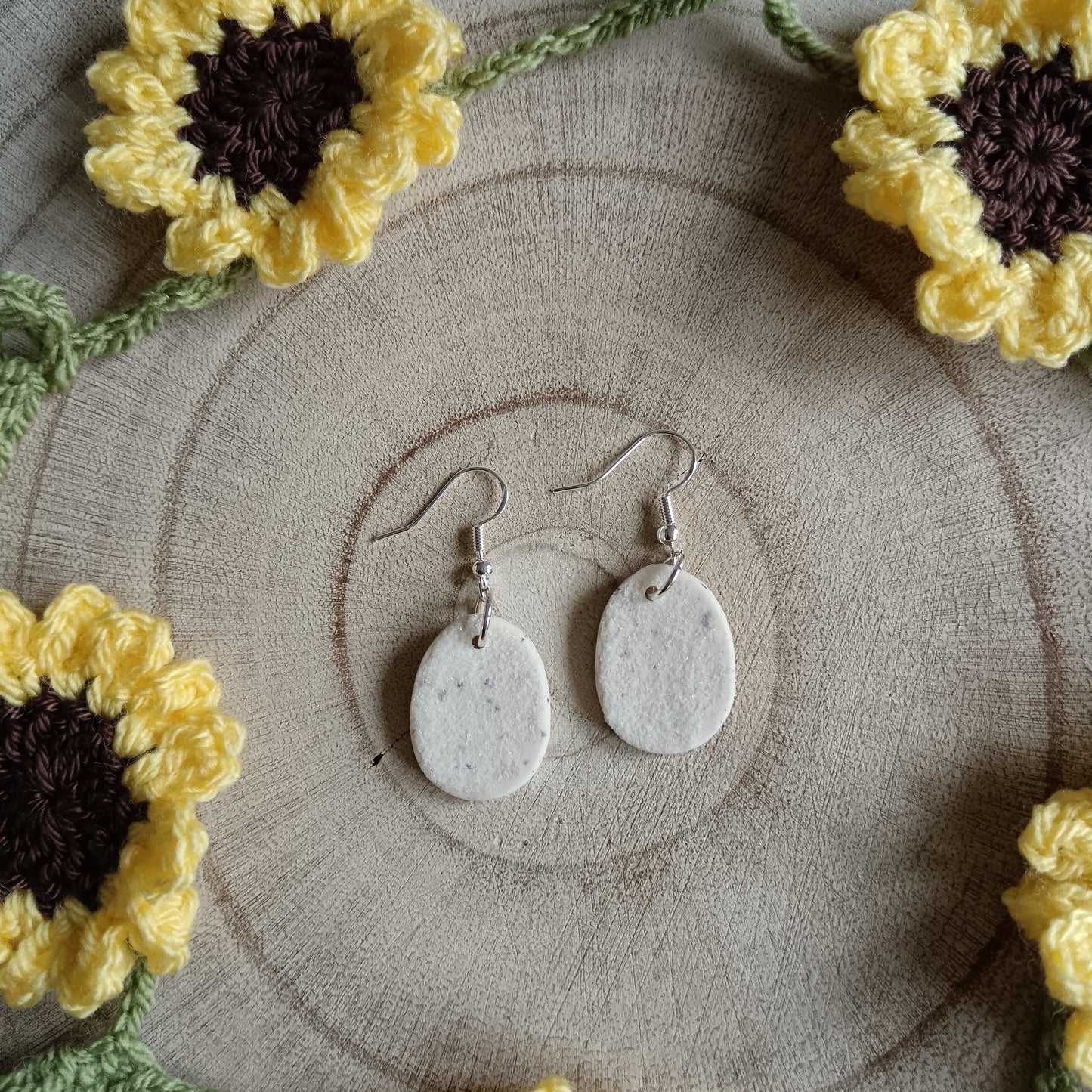 Easter Egg Biscuit Dangle Hook Earrings