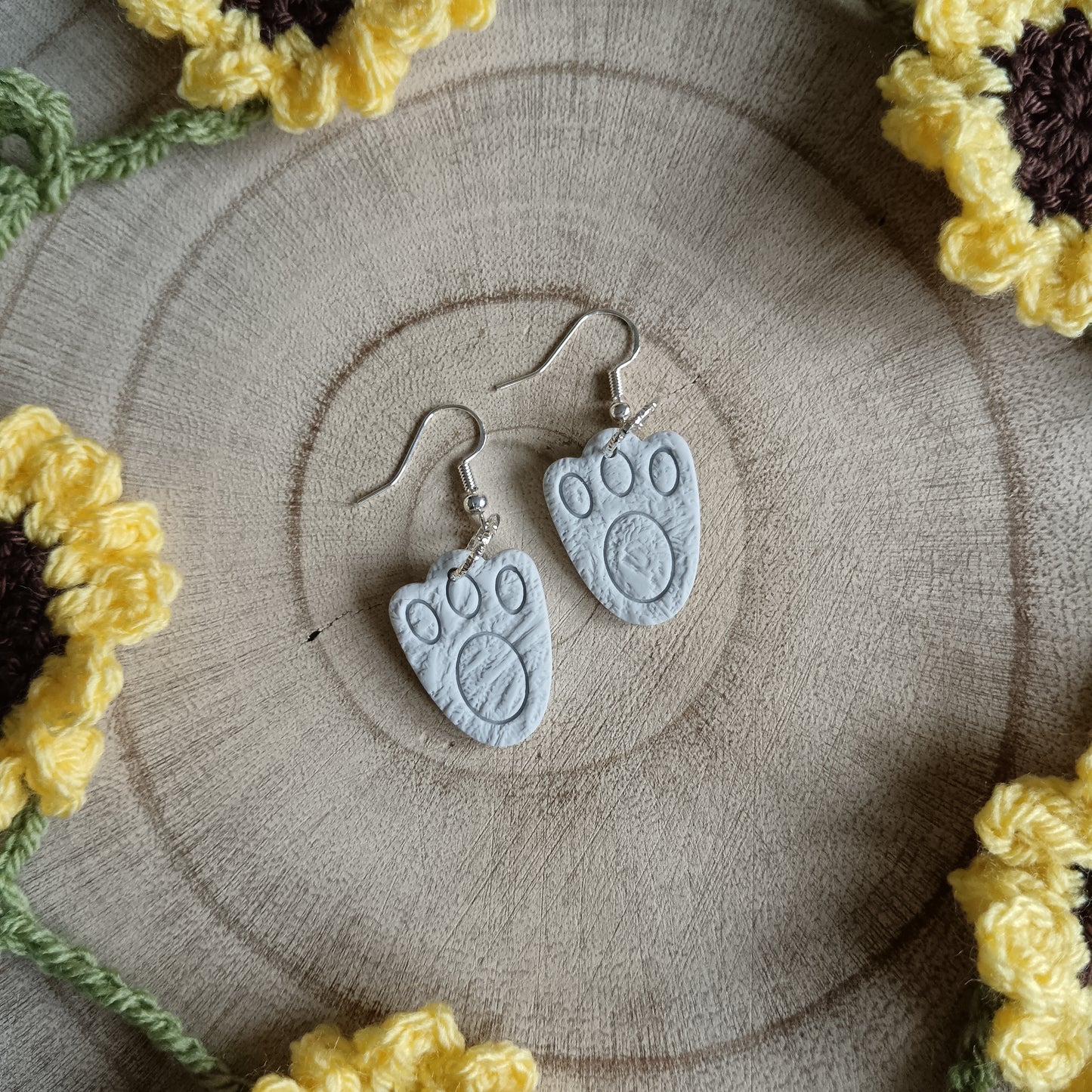 Bunny Paw Dangle Hook Earrings