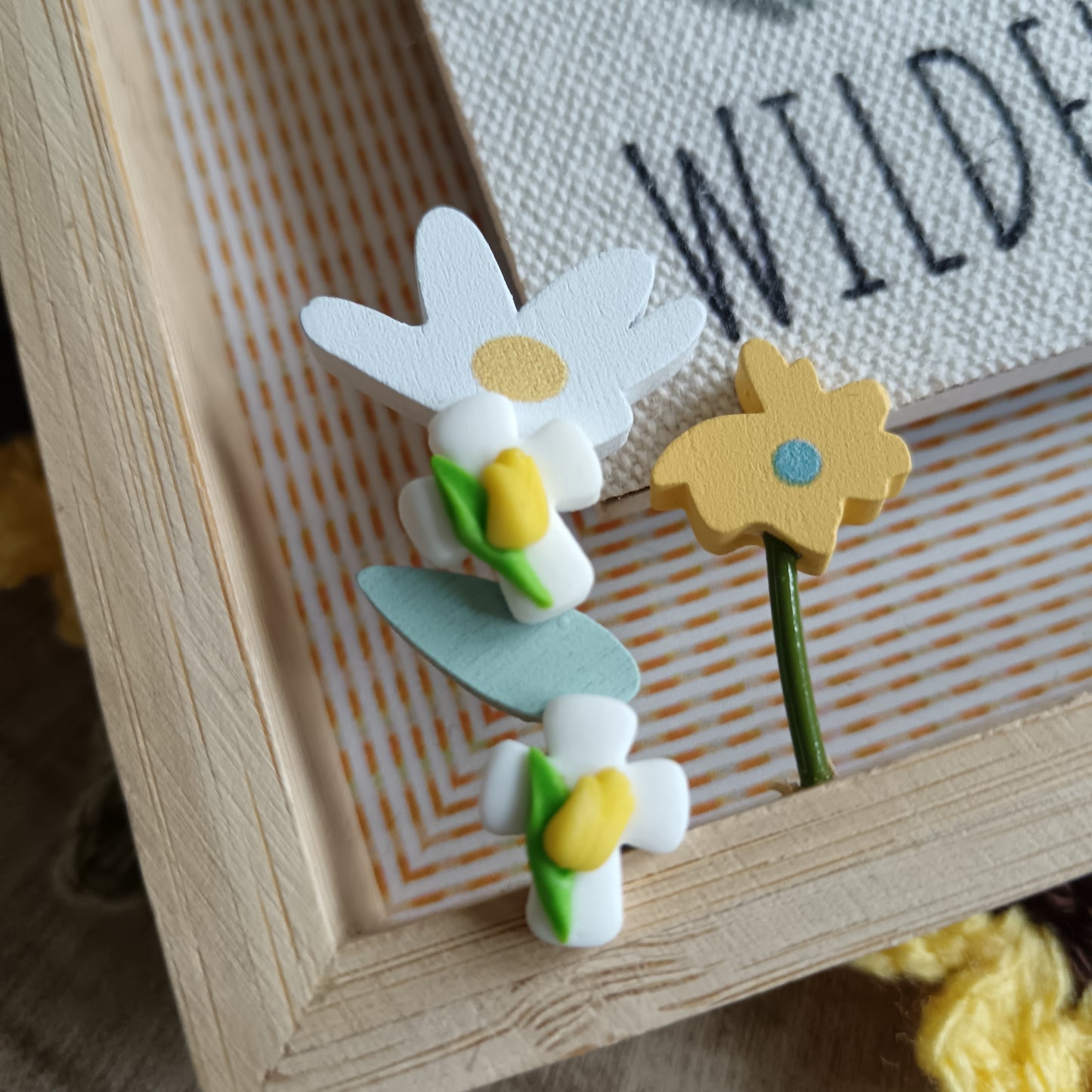 Yellow Tulip Cross Stud Earrings