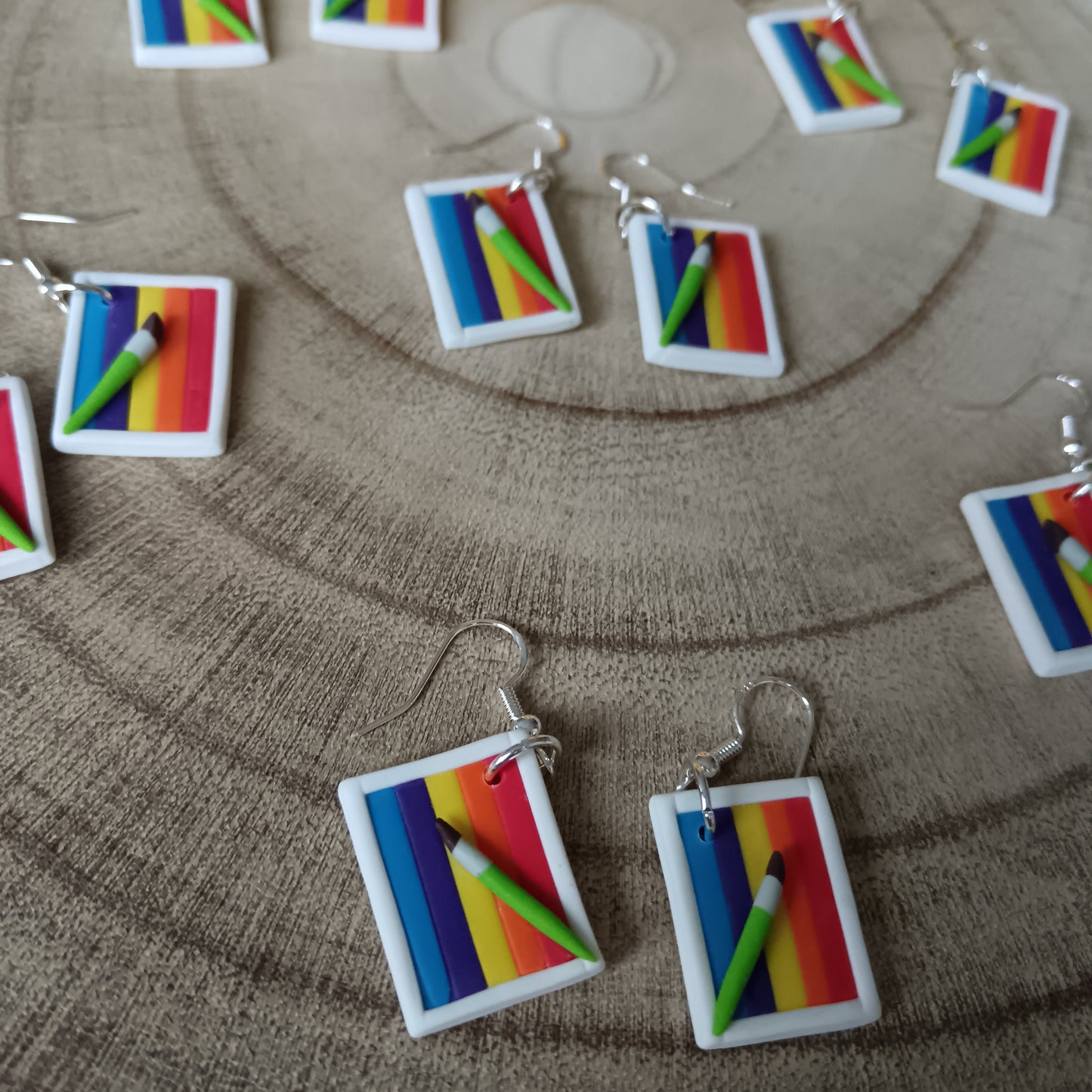 Face Paint Split Cake Palette Hook Earrings (NOT SOLD OUT - PLEASE MESSAGE ME TO ORDER)