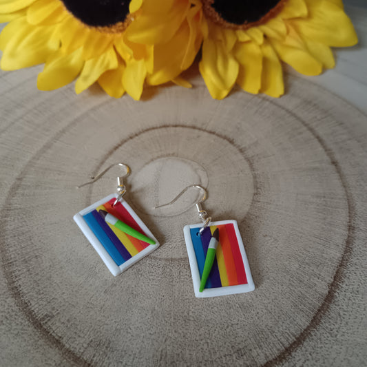 Face Paint Split Cake Palette Hook Earrings (NOT SOLD OUT - PLEASE MESSAGE ME TO ORDER)