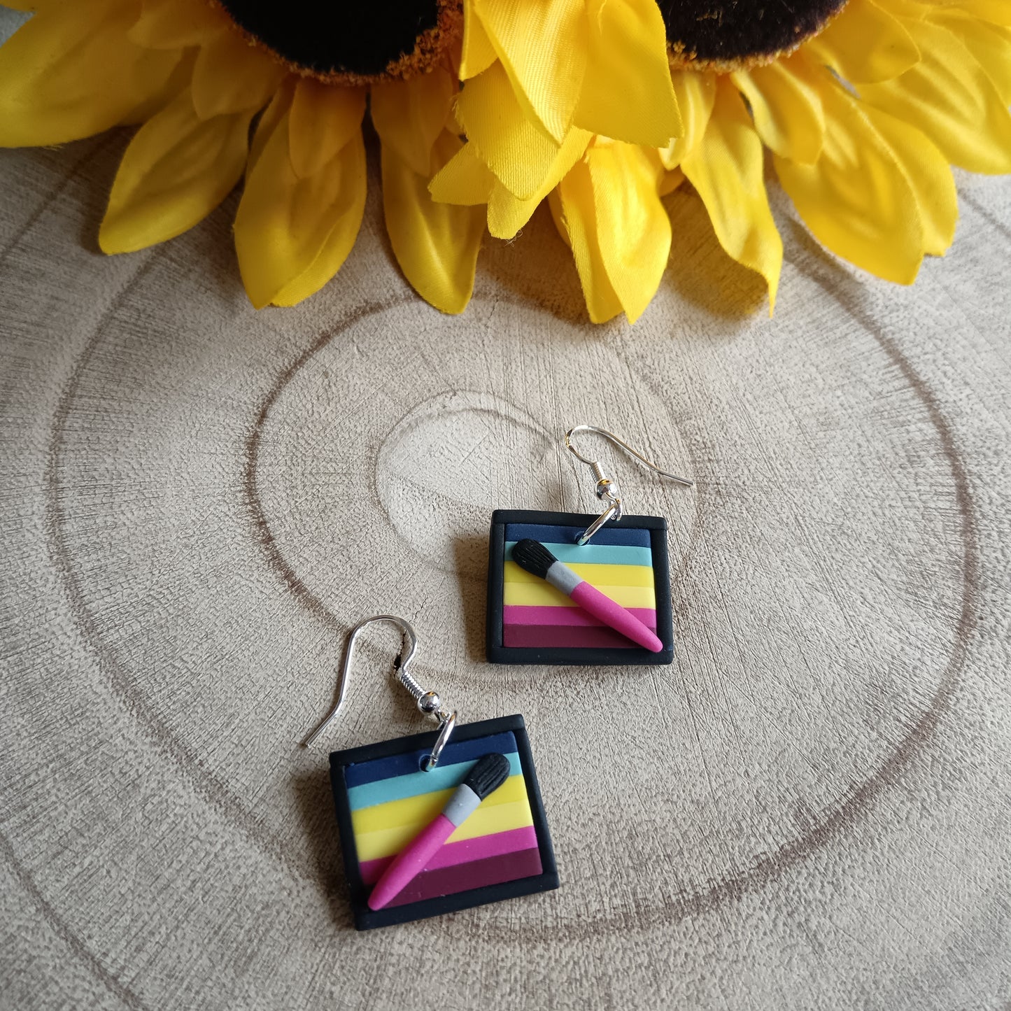 Face Paint Split Cake Palette Hook Earrings (NOT SOLD OUT - PLEASE MESSAGE ME TO ORDER)