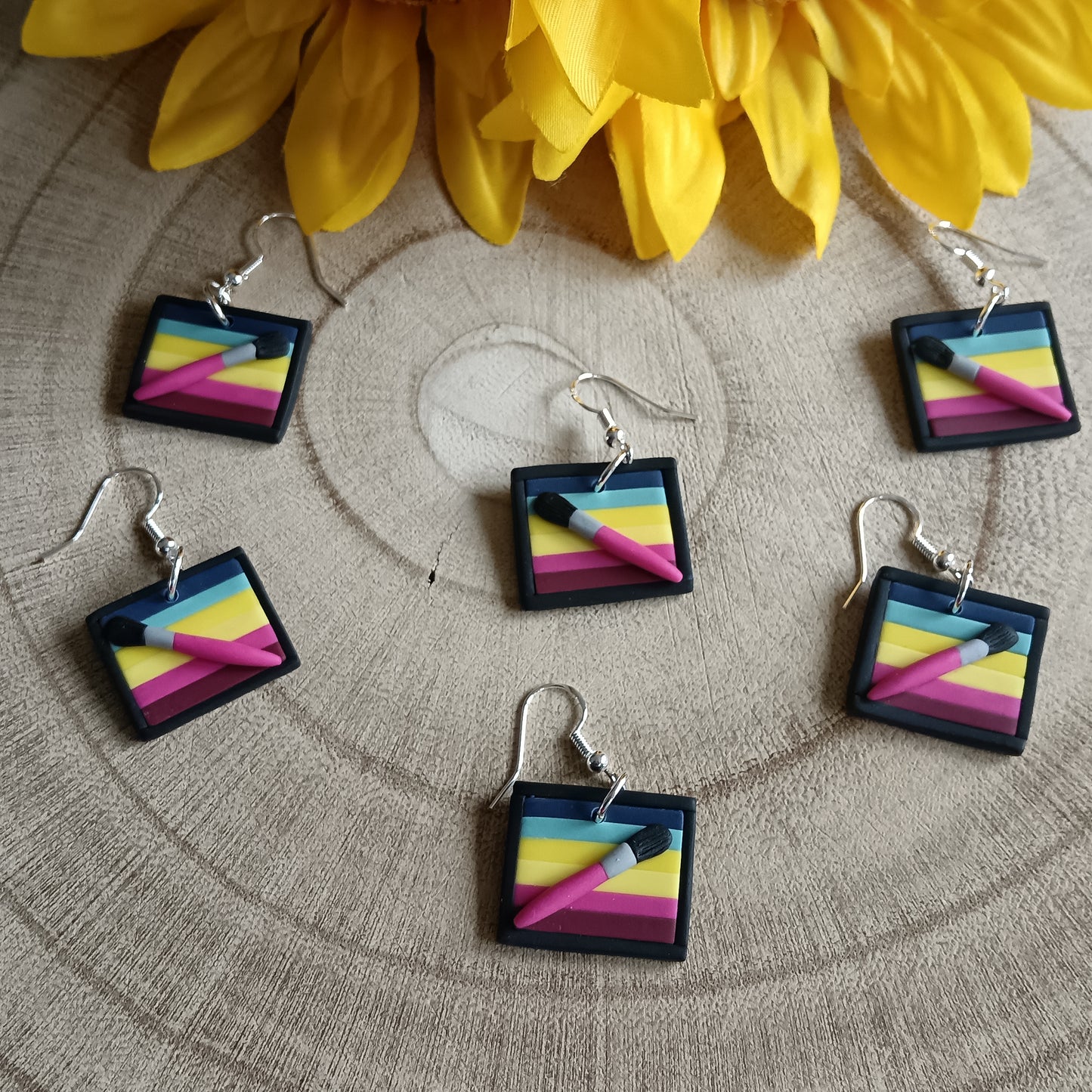 Face Paint Split Cake Palette Hook Earrings (NOT SOLD OUT - PLEASE MESSAGE ME TO ORDER)
