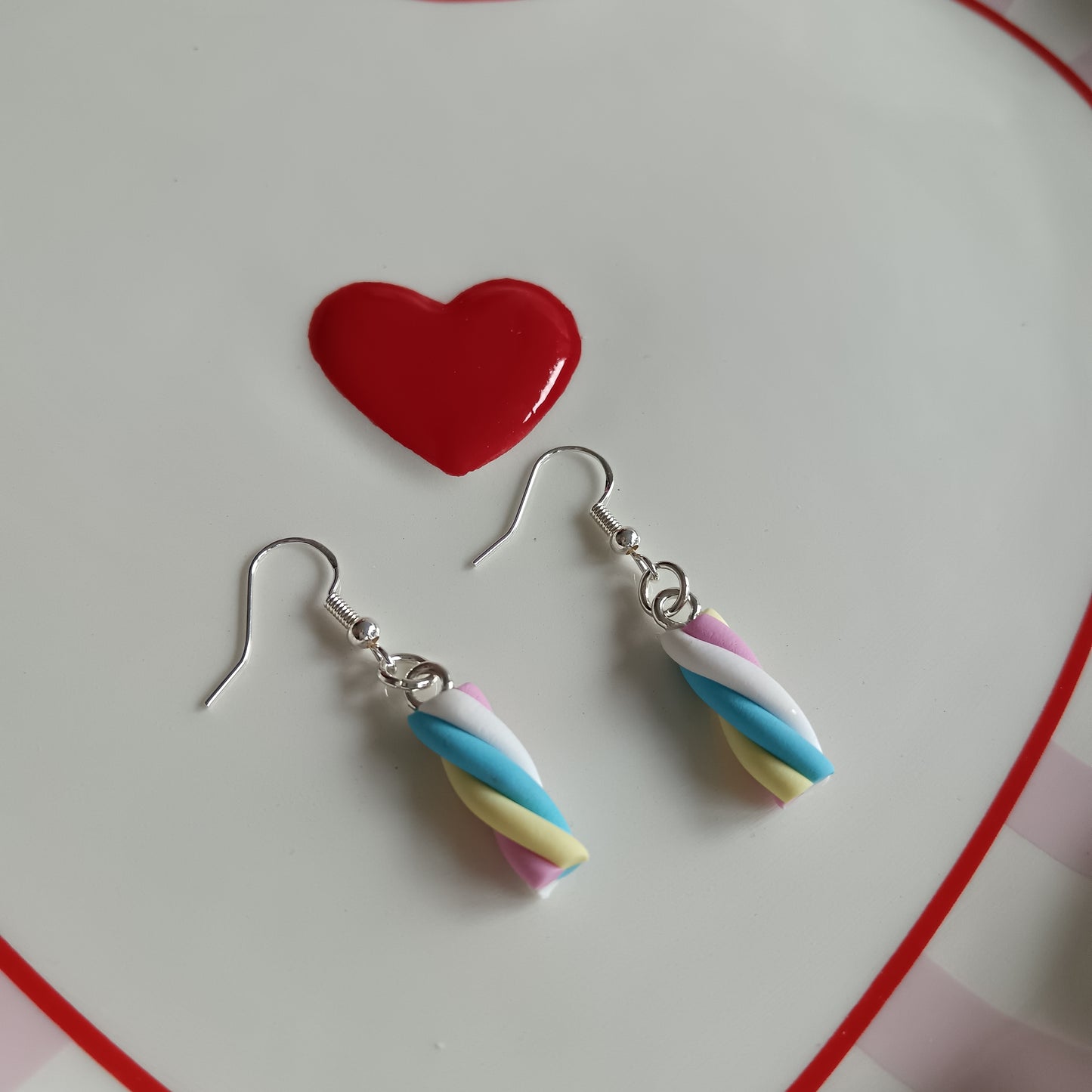 Marshmallow Flump Dangle Hook Earrings
