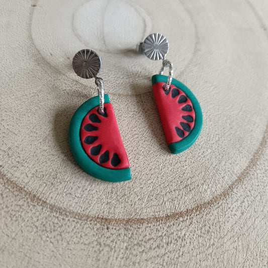 Watermelon Slice Stud Earrings