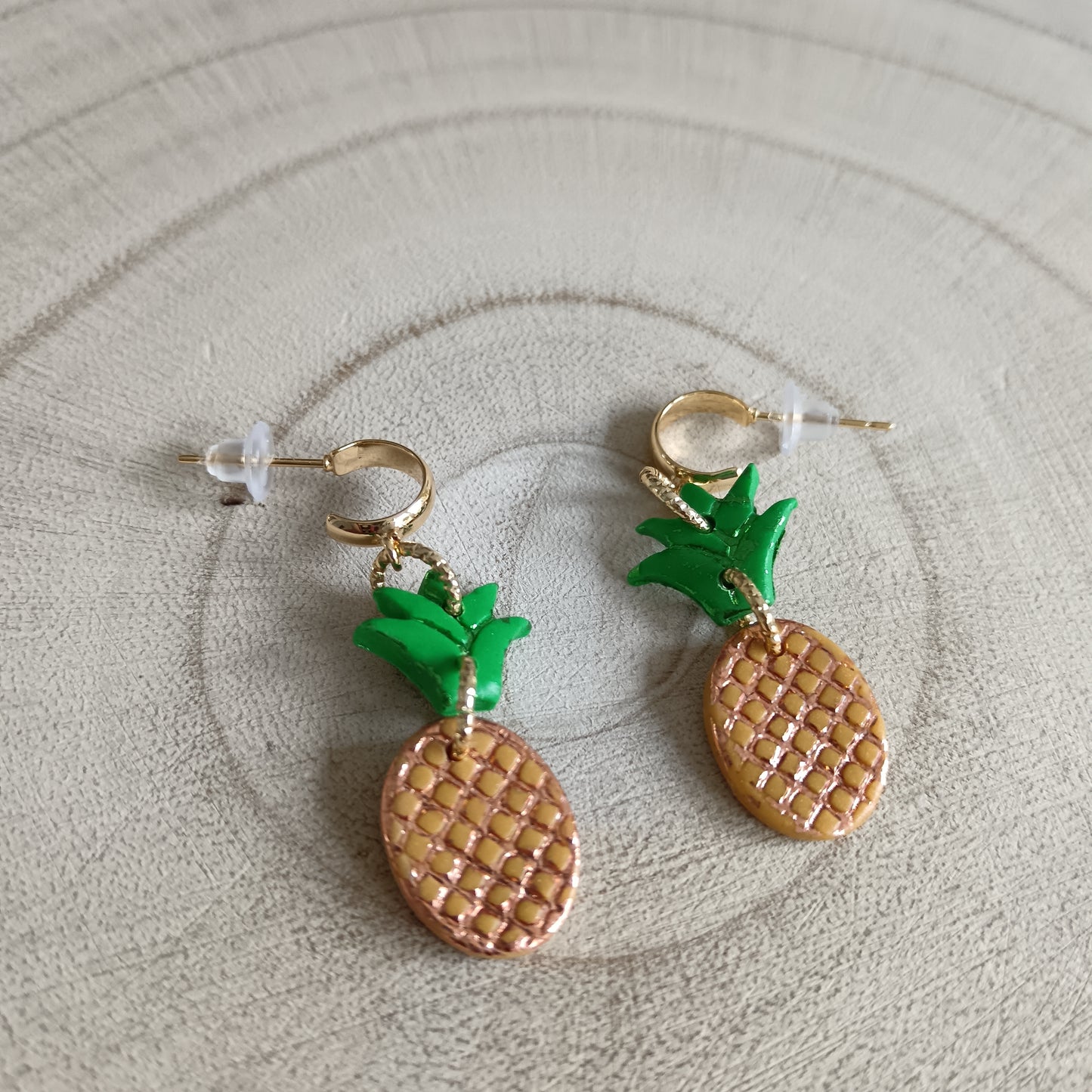 Pineapple Dangle Half Huggie Hoop Earrings
