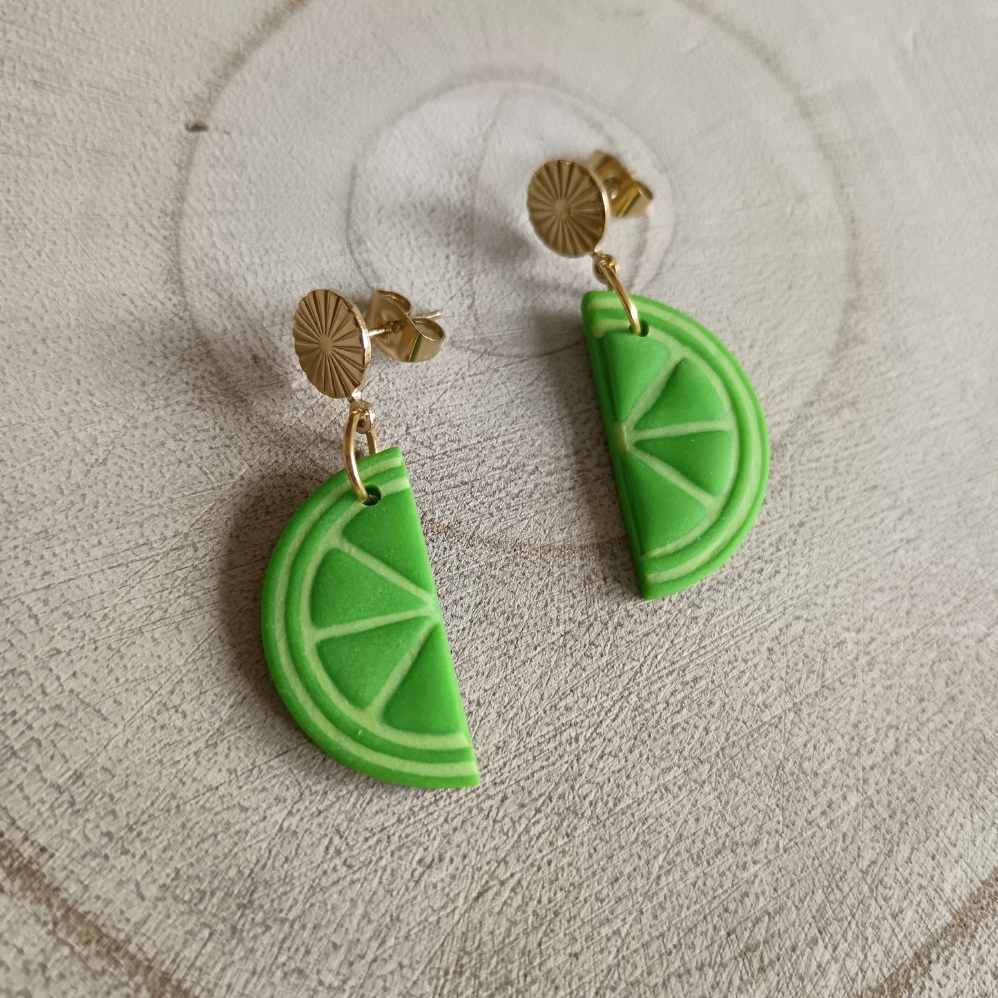 Lime Slice & Half Slice Stud Earrings