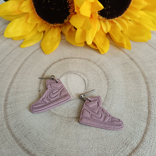 Hi-Top Trainers Pink & Silver Stud Earrings