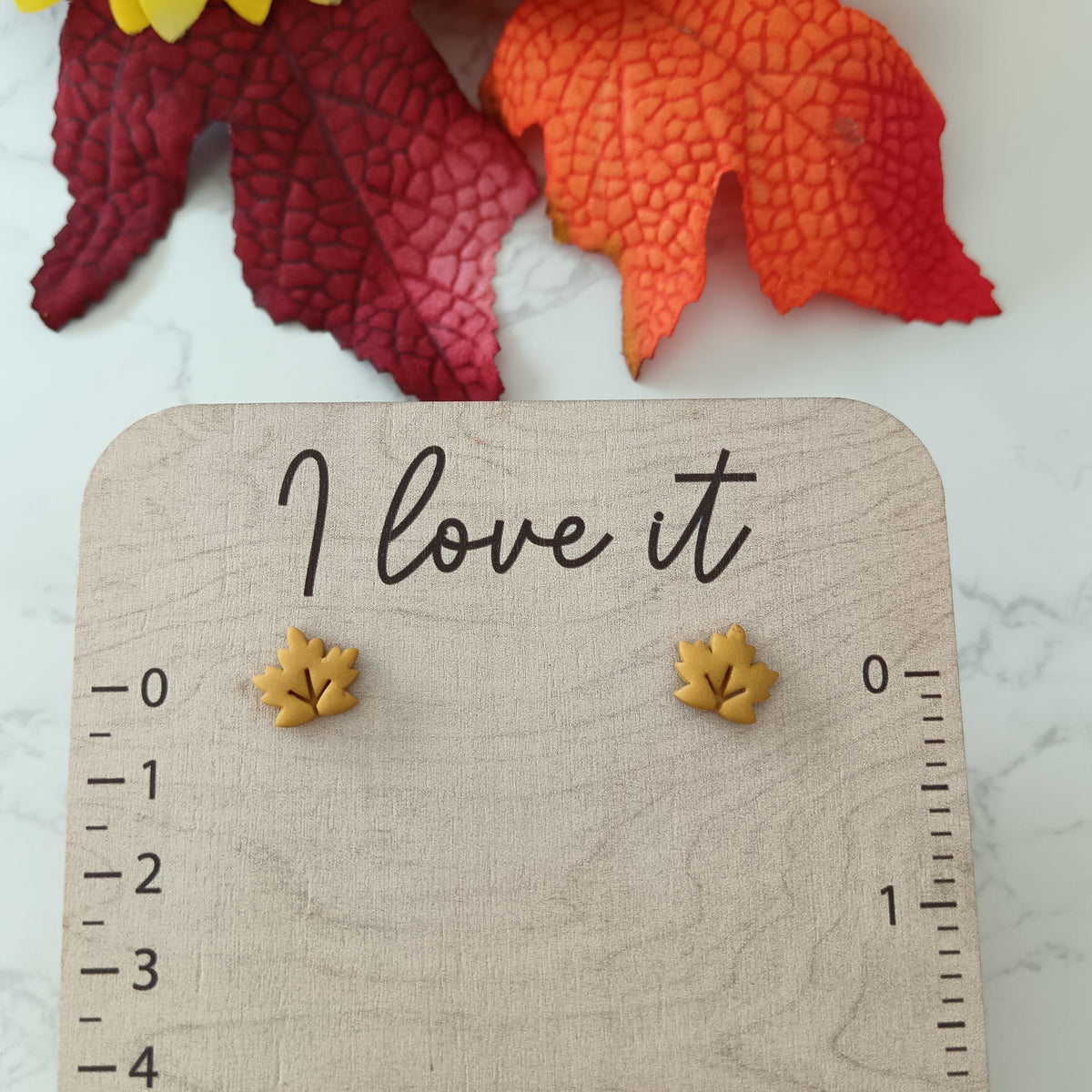 Gold Maple Leaf Studs
