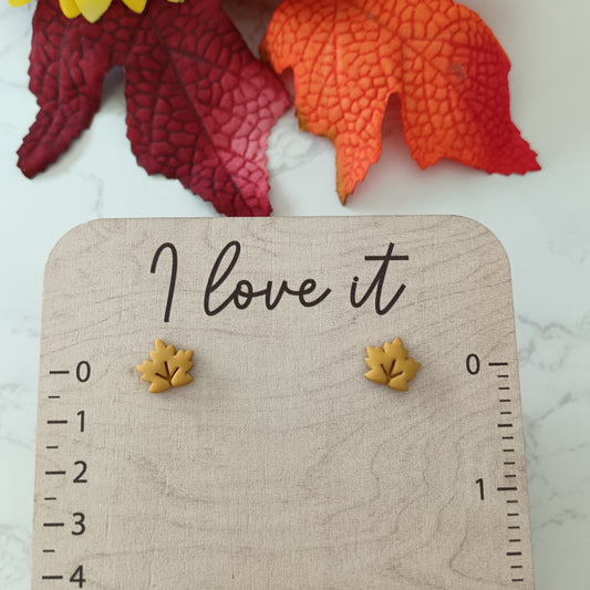 Gold Maple Leaf Studs