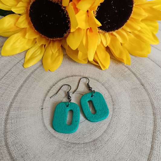 Textured Mint Green Hook Earrings