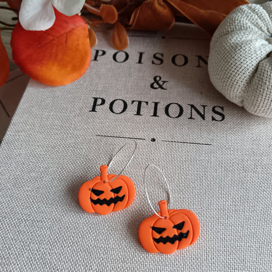 Pumpkin Hoop Earrings