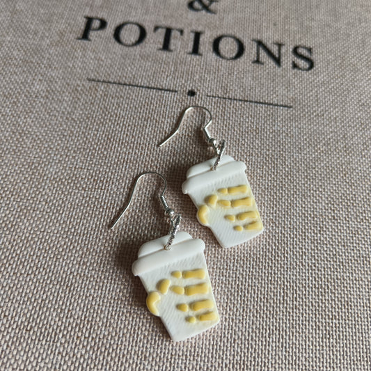 Skeleton Coffee Cup Hook Earrings