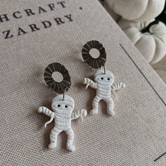 Mummy Dangle Stud Earrings