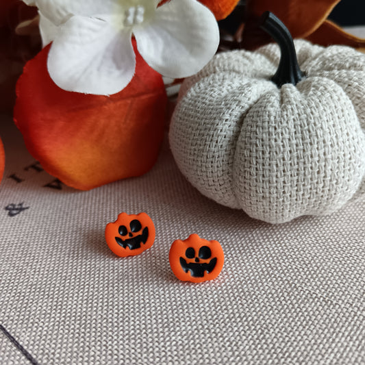 Pumpkin Face Stud Earrings