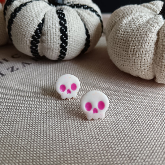 Skull Pink Stud Earrings