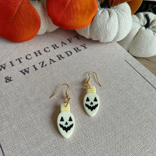 Glow In The Dark Halloween Light Bulb Hook Earrings