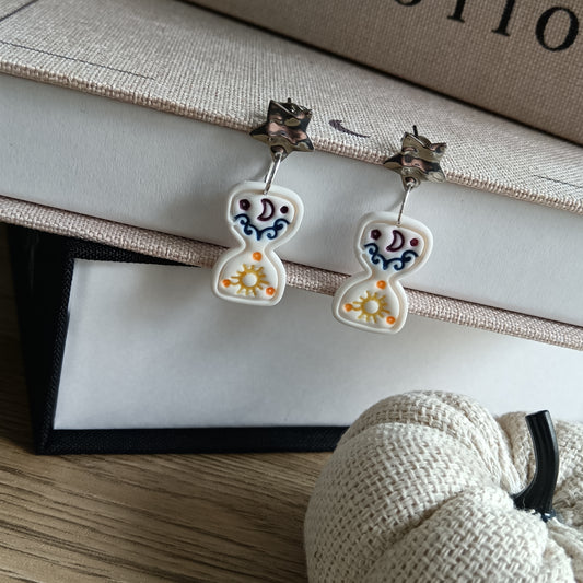 Sun & Moon Time Turner Star Stud Earrings