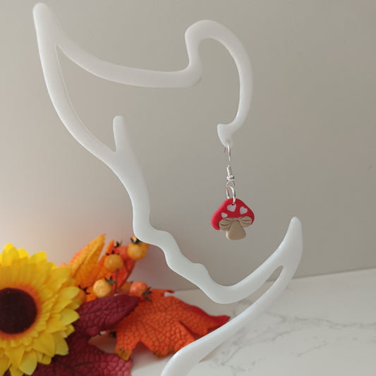 Heart Toadstool Dangle Earrings
