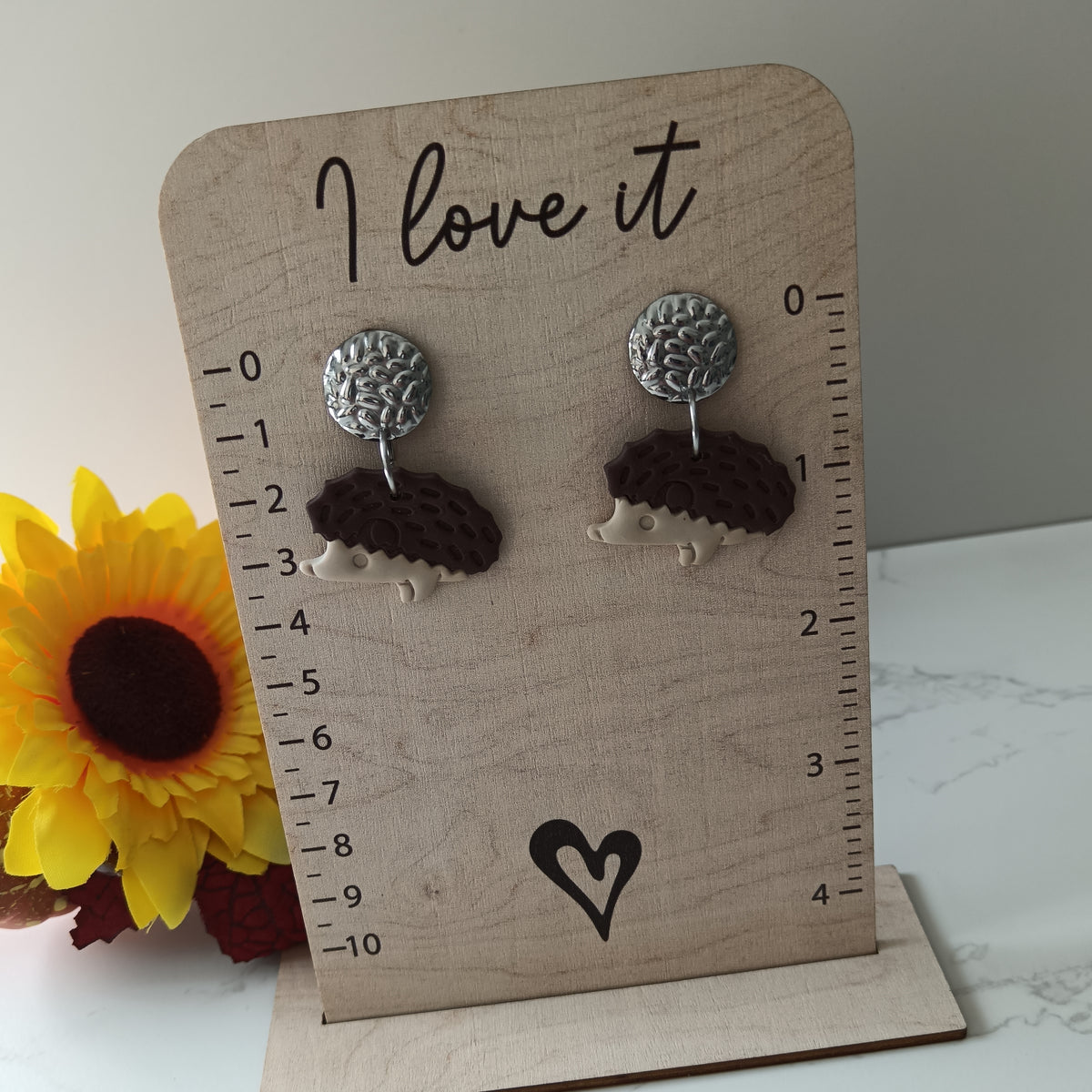 Hedgehog Dangle Stud Earrings