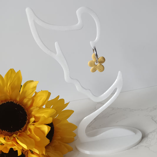 Yellow Flower Huggie Hoop Earrings