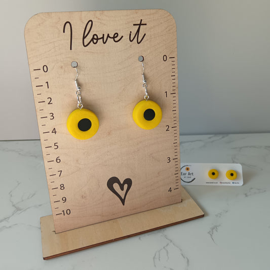 Liquorice Allsorts Yellow Coconut Roll Hook Earrings
