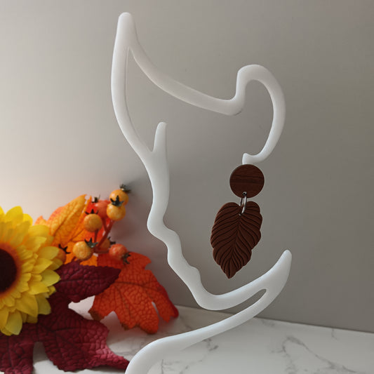 Leaf Drop Dangle Stud Earrings