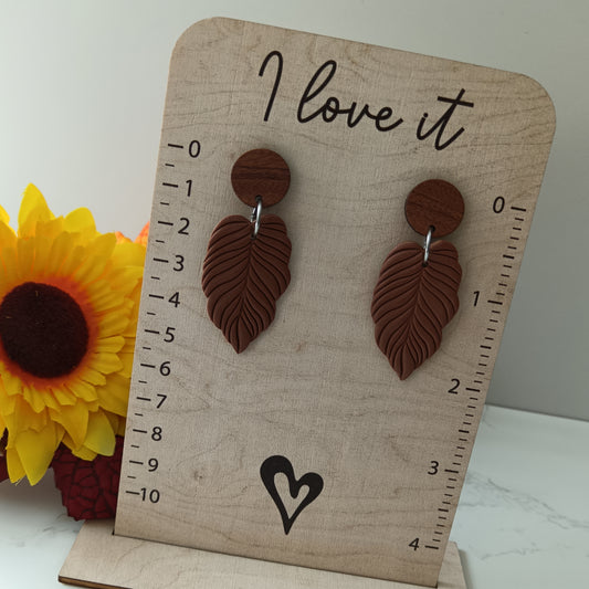 Leaf Drop Dangle Stud Earrings