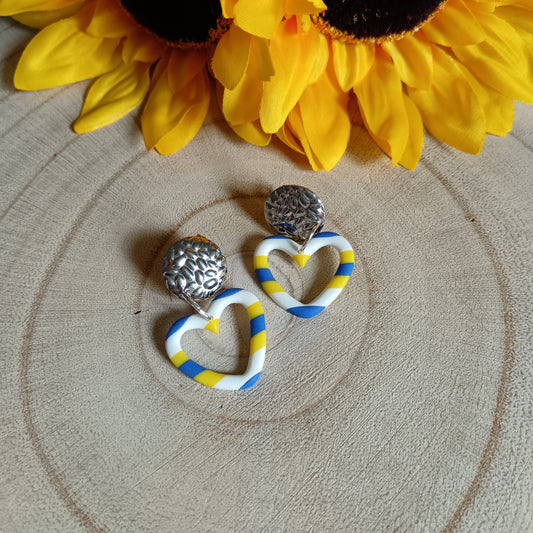 Leeds United Heart Stud Earrings