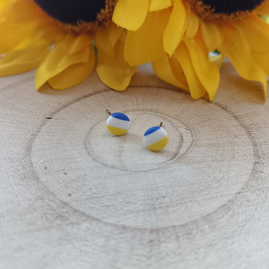 Micro Leeds United Circle Stud Earrings