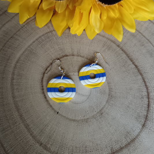 Leeds United Retro Circle Hook Earrings